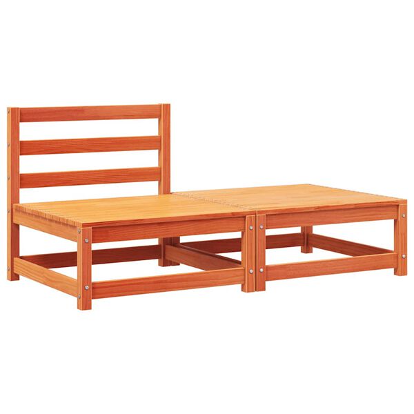 vidaXL Градинско кресло без подлакътници, с възглавници и табуретка