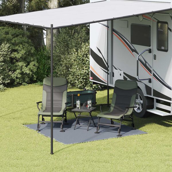 vidaXL Килим за палатка Синьо и сиво 200 x 200 cm Полиетилен