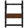vidaXL Стенни рафтове с пръти 2 бр кафяв дъб 20x25x30 см