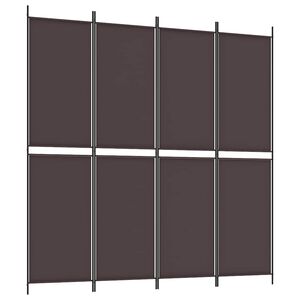 vidaXL Параван за стая, 4 панела, кафяв, 200x200 см, плат