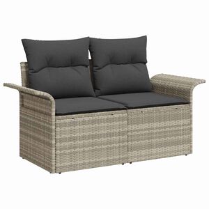 vidaXL Градински диван Светлосиво 141 x 62 x 69cm полиратан