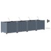 vidaXL Градинска саксия 4 бр. Светлосиво 160 x 40 x 37,5 см ПП