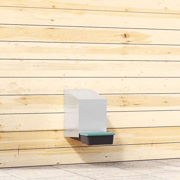 vidaXL Кутия за пилета с 1 отделение, за стенен монтаж, поцинкована стомана