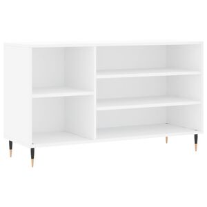 vidaXL Шкаф за обувки, бял гланц, 102x36x60 см, инженерно дърво