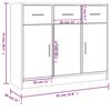 vidaXL Сайдборд, бетонно сив, 91x28x75 см, инженерно дърво
