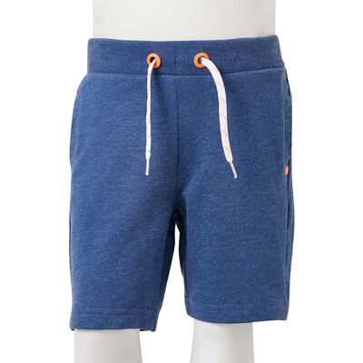 Детски къси панталони с връв, тъмносин меланж, 92