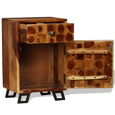 vidaXL Нощно шкафче, шишамова дървесина масив, 37x30x54 cм