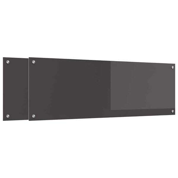 vidaXL Кухненски заден панел 2 pcs Тъмен сив 120 x 40 cm