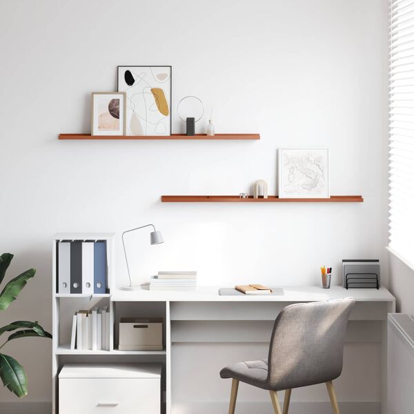 vidaXL Стенен рафт с рафт 2 pcs Червено 115 x 9 x 3 cm Инженерно дърво