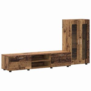 vidaXL Комплект ТВ шкаф с чекмедже FLORIN Старо дърво Инженерно дърво