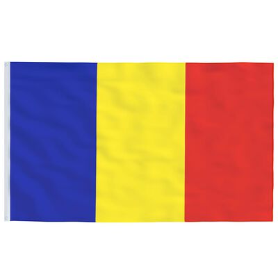 vidaXL Флаг на Румъния и алуминиев флагщок, 6 м