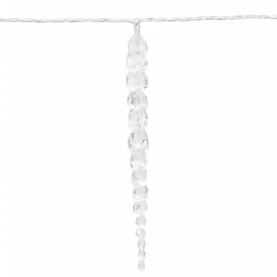 vidaXL Коледни лампи ледени висулки 100 LED топло бяло 10 м акрил PVC