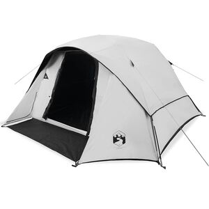 vidaXL Семейна палатка Cabin 6-Person White Blackout Fabric Waterproof