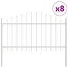 vidaXL Градска ограда 8 pcs Бяло 170 x 140 см