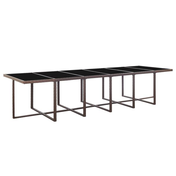 vidaXL Градински комплект с възглавници, 17 части, кафяв полиратан