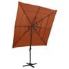 vidaXL Градински чадър на 4 нива, алуминиев прът, теракота, 250x250 см
