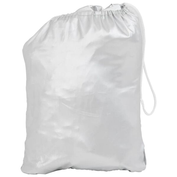 vidaXL Половин покривало за кола, с кукички, сребристо, XL