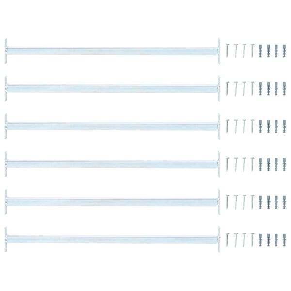 vidaXL Регулируема защитна преграда за прозорци 6 pcs Сребрист Стомана