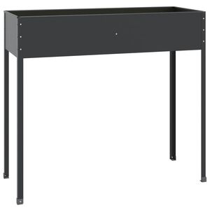 vidaXL Градинска кашпа антрацит 100,5x40,5x90 см поцинкована стомана