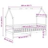 vidaXL Рамка за детско легло къща, бяла, 90x200 см, борово дърво масив