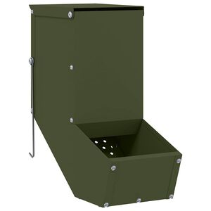 vidaXL Хранилка за зайци Маслинено зелено 12,5 x 26 x 28,5 см 1 кг