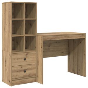 vidaXL Бюро Дъб 135,5 x 50 x 127 см 2 бр.