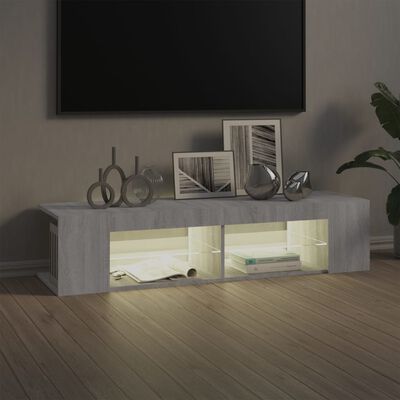 vidaXL ТВ шкаф с LED осветление, сив сонома, 135x39x30 см