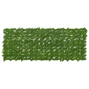 vidaXL Завеса за балкон с листа Зелен и жълт 200 x 75 cm