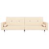 vidaXL 2-местно разтегателно канапе с табуретка, кремаво, кадифе