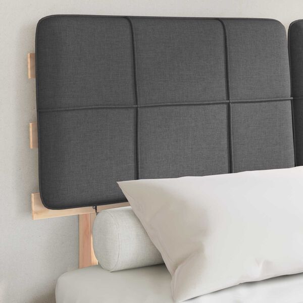 vidaXL Леглова рамка с тапицирана гръбна част Тъмен сив 120 x 200 cm