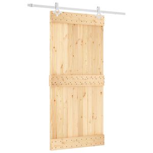 vidaXL Преплъзваща се врата 95 x 210 cm Естествено и бяло
