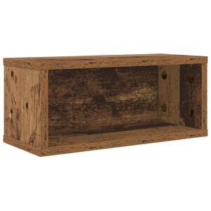 vidaXL Рафтове за CDs Старо дърво 40 x 17 x 17 см Инженерна дървесина