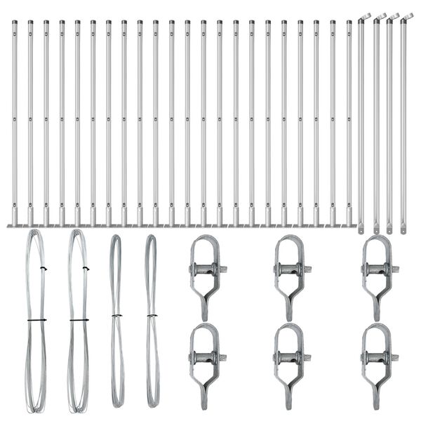 vidaXL Стълб за ограда. 26 pcs Сив 3,2 x 3,2 x 110 см