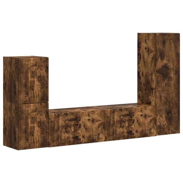 vidaXL Комплект ТВ шкаф 4 pcs Димян дъб Инженерно дърво