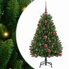 vidaXL С изкуствено коледно дърво 120 cm 150 LED светодиода Топло бяло