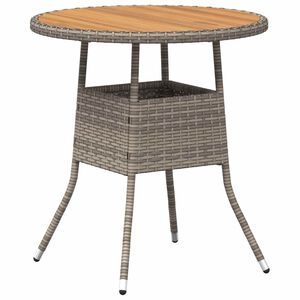 vidaXL Маса за вечеря със съхранение Сиво и акация 70 x 70 x 73 cm