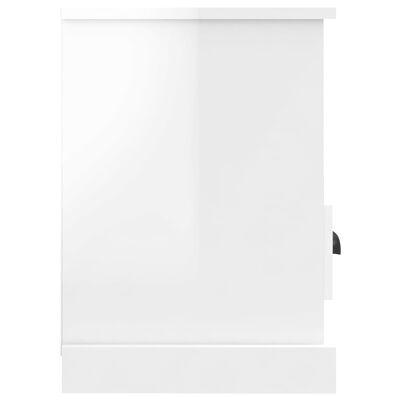 vidaXL ТВ шкаф, бял гланц, 80x35x50 см, инженерно дърво