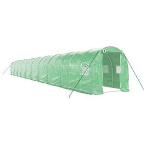 vidaXL Оранжерия със стоманена рамка зелена 40 м&sup2; 20x2x2 м