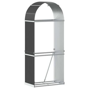 vidaXL Държач за дърва, антрацит, 80x45x190 см, поцинкована стомана