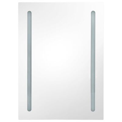 vidaXL LED шкаф с огледало за баня, цвят дъб, 50x13x70 см