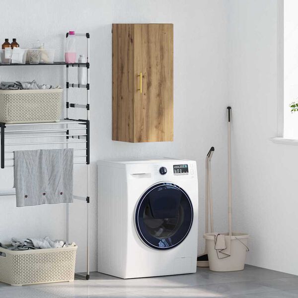 vidaXL Стенен шкаф Дъб 34,5 x 34 x 90 см Инженерно дърво