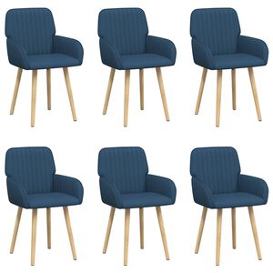 vidaXL Обедени столове 6 pcs Текстил Синьо 56,5 x 50 x 87,5 см