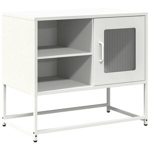 vidaXL ТВ шкаф, бял, 68x39x60,5 см, стомана