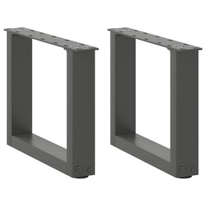 vidaXL Крака за масичка за кафе, U-образни, 2 бр., антрацит, 40x(30-31) см, стомана