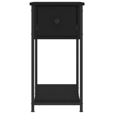 vidaXL Нощно шкафче, черно, 30x60x60 см, инженерно дърво