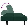 vidaXL 2-местно разтегателно канапе с табуретка, тъмнозелено, кадифе