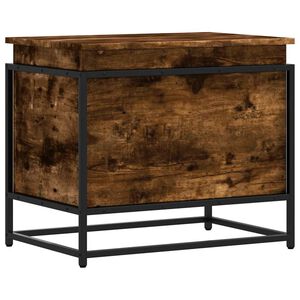 vidaXL Кутия за съхранение, опушен дъб, 60x40x51,5 см, инженерно дърво