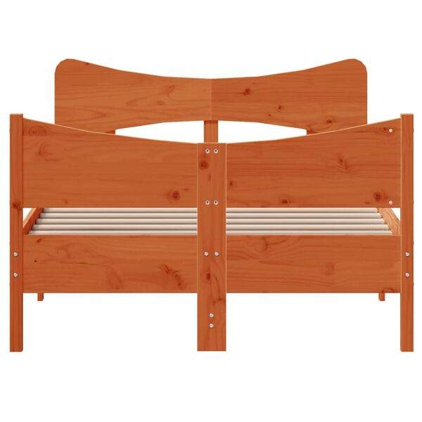 vidaXL Рамка за легло без матрак, восъчнокафяв, 120x200 см, бор масив