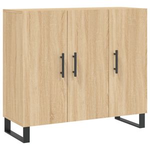 vidaXL Сайдборд, дъб сонома, 90x34x80 см, инженерно дърво