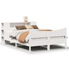 vidaXL Рамка за легло без матрак, бял, 140x200 см, бор масив